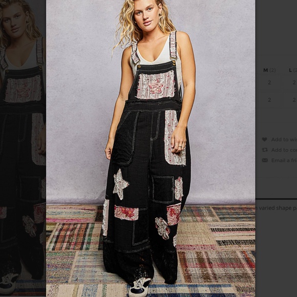 GiaJean Boutique Pants - 🎉 POL  “ Kim ” POL Overalls in Double Gauze and Lace Contrast Detail